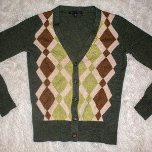 Women's Petite Small Argyle Banana Republic Cardigan